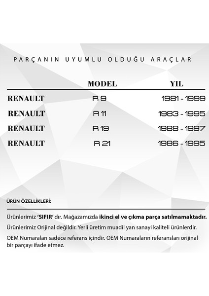 DNC Auto Part Renault R9, R11, R19, R21 Için Kilometre Dişlisi