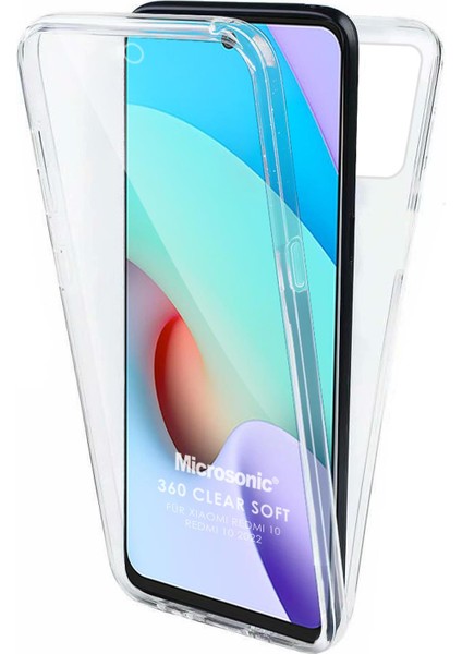 Xiaomi Redmi 10 2022 6 Tarafı Tam Full Koruma 360 Clear Soft Şeffaf Kılıf