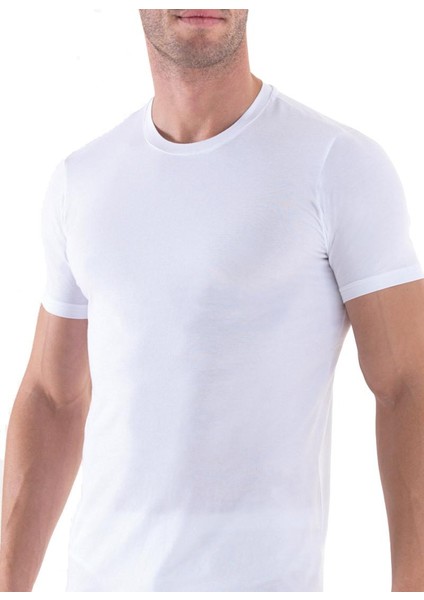 Erkek Aura Beyaz Kısa Kol T-Shirt 9506