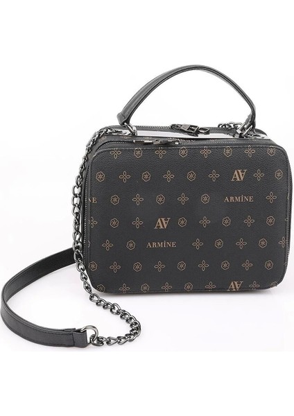 Çaça Armine Siyah Zincirli Omuz Çantası