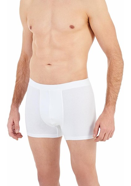 Erkek Beyaz 2'li Pamuklu Boxer 9616