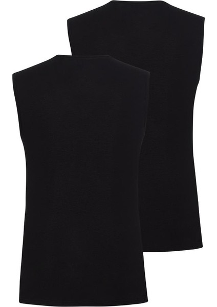 Erkek Siyah Atlet 2'li Paket 9677