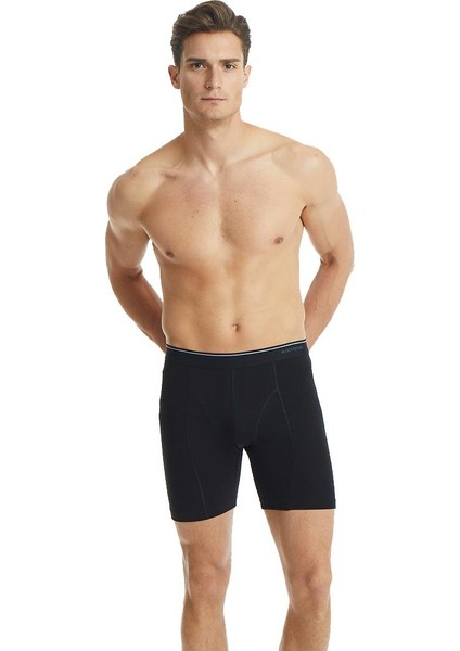 Tender Cotton 3'lü Uzun Paça Siyah Boxer 9683