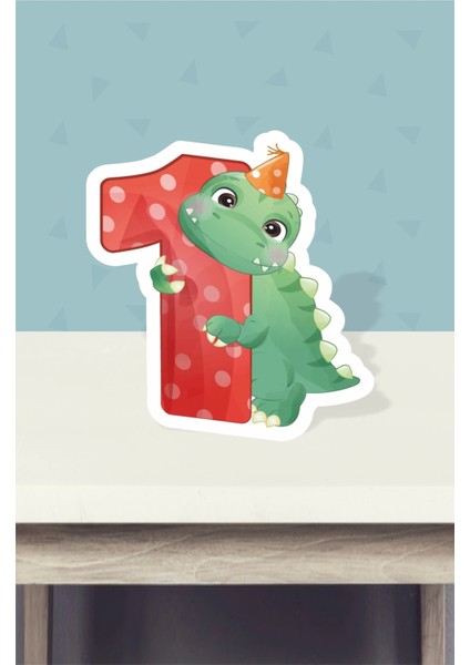 Baby Dinozor Temalı Ayaklı Rakam Panosu - 1 Yaş (40 Cm)