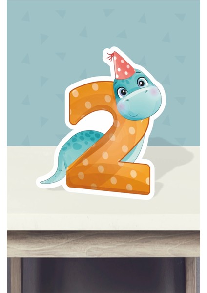Baby Dinozor Temalı Ayaklı Rakam Panosu - 2 Yaş (40 Cm)