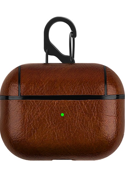 Airpods 3. Nesil Kulaklık ve Şarj Ünitesi Için Deri Desenli Askılı Kılıf