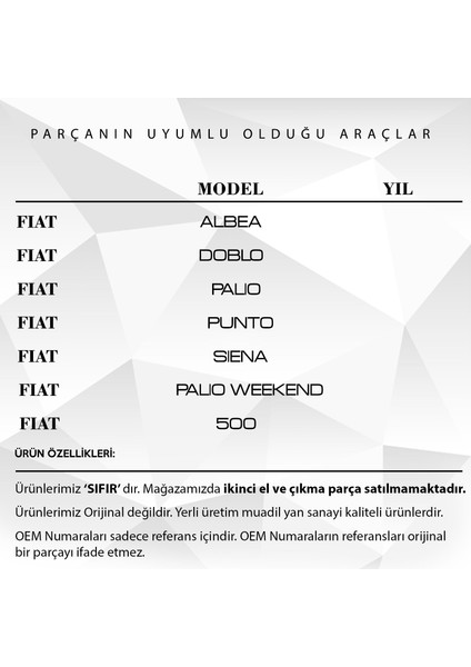 Fiat Albea, 500, Doblo, Palio, Punto Için Kilometre Dişlisi (Kısa)