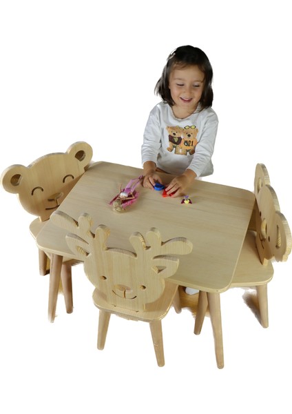 Montessori Çocuk Masası (Masif Çam Ahşap)