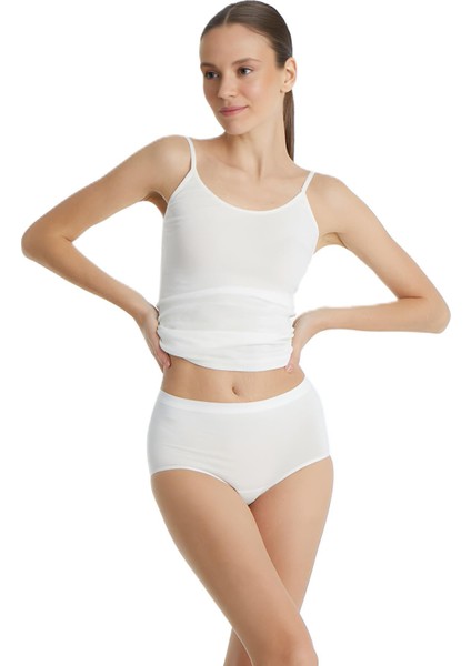 Essential Büyük Beden Yüksek Bel Krem Slip 1307 modelleri