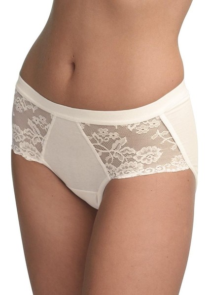 Private Büyük Beden Dantelli Krem Slip 1311