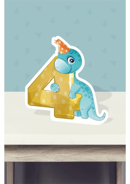 Baby Dinozor Temalı Ayaklı Rakam Panosu - 4 Yaş (40 Cm)