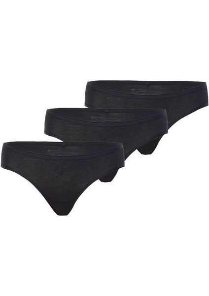 Kadın Siyah Slip Külot 3'lü Paket Essential 1575