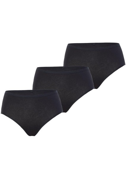 Essential 3'lü Yüksek Bel Siyah Slip 1577
