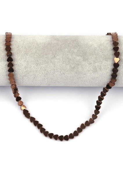 Kahverengi Hematit Doğal Taş Dizi 6 mm Kalp Model fiyatları