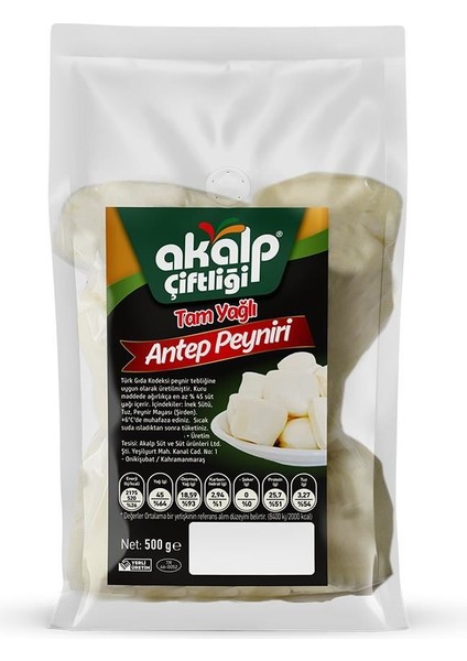 Akalp Çiftliği Tam Yağlı Antep Peyniri 500 gr