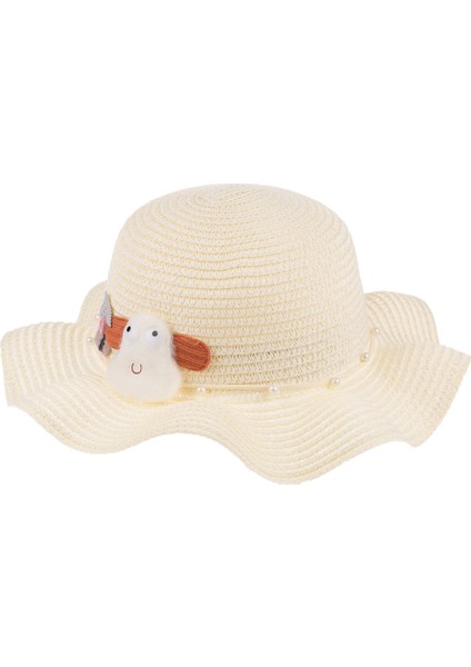 Arıcı Store Yeni Sezon Krem Renk 2-6 Yaş Çocuk Hasır Şapka