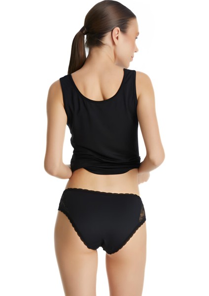 Kadın Micro Touch Lace Bref Siyah Slip Külot 1772 indirimleri