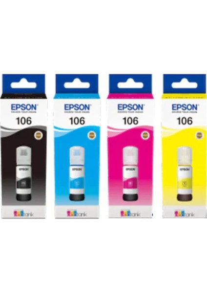 Epson Uyumlu 106 L7180 4 Renk Mürekkep Seti 70ML*4 İNTX265