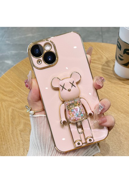 Apple iphone 13 Pro Max Uyumlu Kılıf Baby Gizli Standlı Silikon Tutuculu Katlanabilir Lazer Tpu