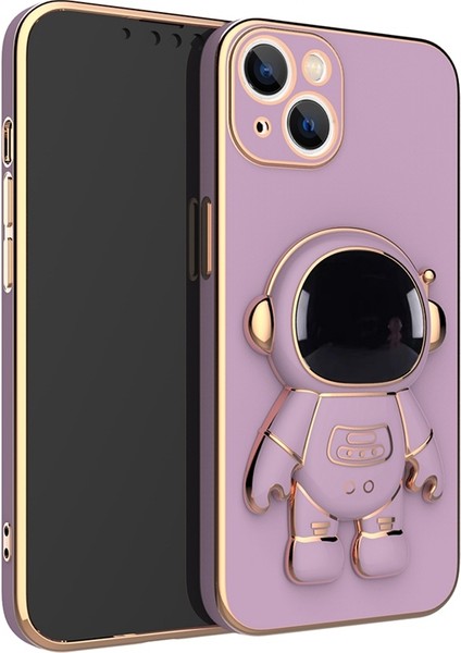 Apple iphone 11 Pro Max Uyumlu Kılıf Astronot Gizli Standlı Silikon Tutuculu Katlanabilir Lazer Tpu