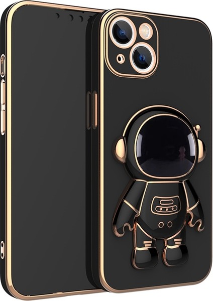 Apple iphone 13 Pro Max Uyumlu Kılıf Astronot Gizli Standlı Silikon Tutuculu Katlanabilir Lazer Tpu
