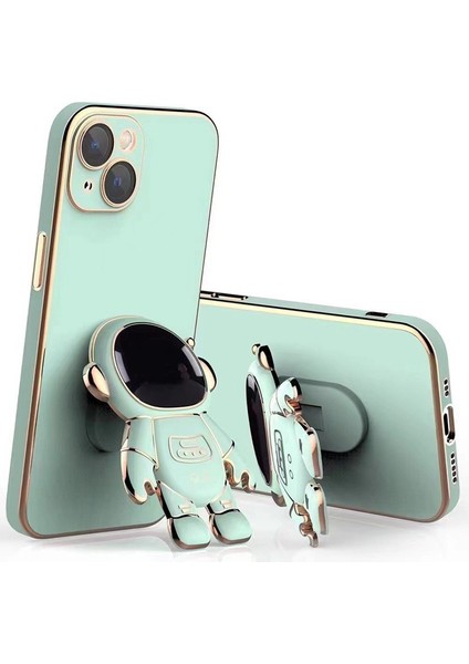 Apple iphone 11 Pro Max Uyumlu Kılıf Astronot Gizli Standlı Silikon Tutuculu Katlanabilir Lazer Tpu