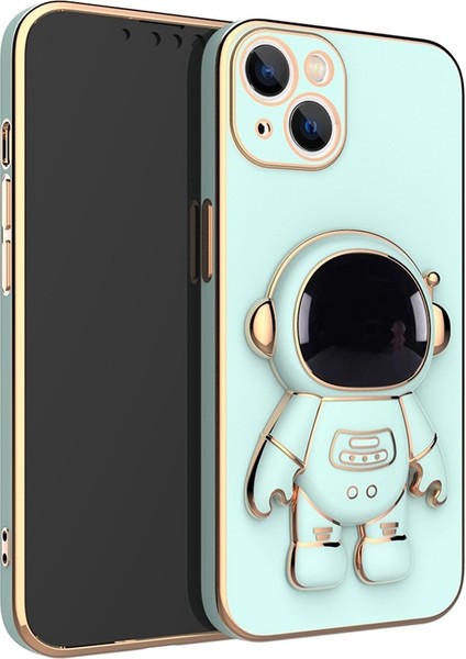 Apple iphone 11 Pro Max Uyumlu Kılıf Astronot Gizli Standlı Silikon Tutuculu Katlanabilir Lazer Tpu
