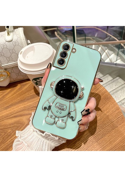 Apple iphone 11 Pro Max Uyumlu Kılıf Astronot Gizli Standlı Silikon Tutuculu Katlanabilir Lazer Tpu