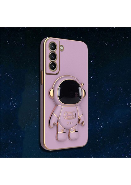 Apple iphone 12 Pro Uyumlu Kılıf Astronot Gizli Standlı Silikon Tutuculu Katlanabilir Lazer Tpu
