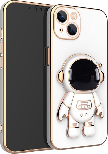 Apple iphone 13 Pro Max Uyumlu Kılıf Astronot Gizli Standlı Silikon Tutuculu Katlanabilir Lazer Tpu