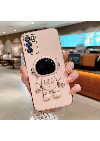 Apple iphone 14 Pro Max Uyumlu Kılıf Astronot Gizli Standlı Silikon Tutuculu Katlanabilir Lazer Tpu