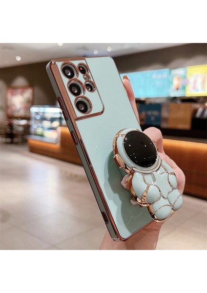 Apple iphone 11 Pro Max Uyumlu Kılıf Astronot Gizli Standlı Silikon Tutuculu Katlanabilir Lazer Tpu