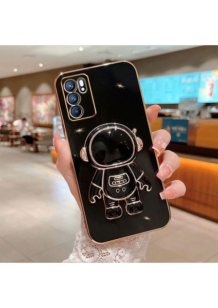Oppo A54 CPH2239 Uyumlu Kılıf Astronot Gizli Standlı Silikon Tutuculu Katlanabilir Lazer Tpu indirimleri