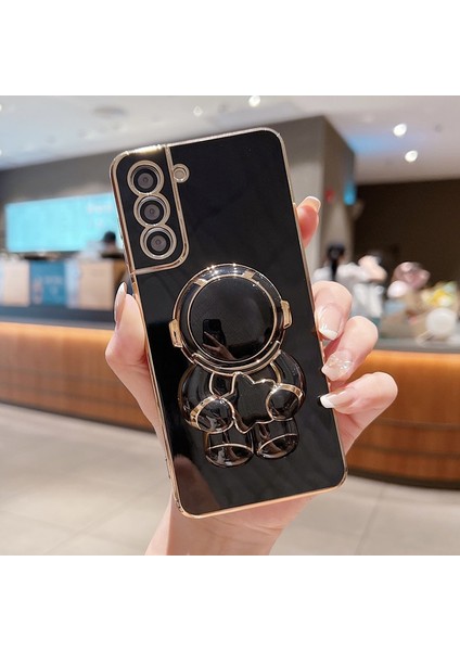 Apple iphone 13 Pro Max Uyumlu Kılıf Astronot Gizli Standlı Silikon Tutuculu Katlanabilir Lazer Tpu