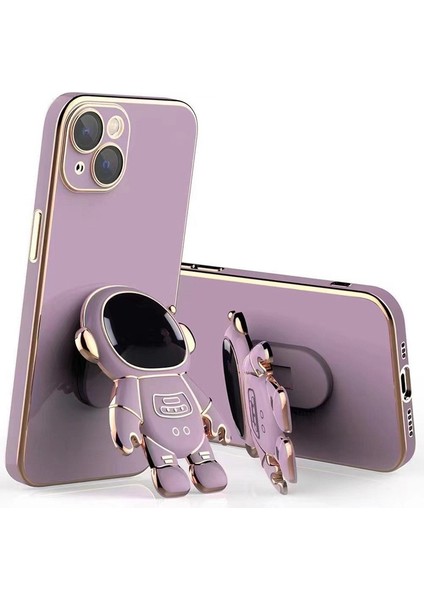 Xiaomi Redmi Note 9 Uyumlu Kılıf Astronot Gizli Standlı Silikon Tutuculu Katlanabilir Lazer Tpu