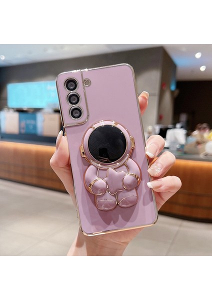 Apple iphone 13 Pro Max Uyumlu Kılıf Astronot Gizli Standlı Silikon Tutuculu Katlanabilir Lazer Tpu