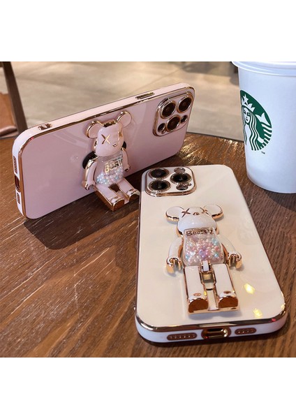 Xiaomi Redmi Note 9 Uyumlu Kılıf Baby Gizli Standlı Silikon Tutuculu Katlanabilir Lazer Tpu