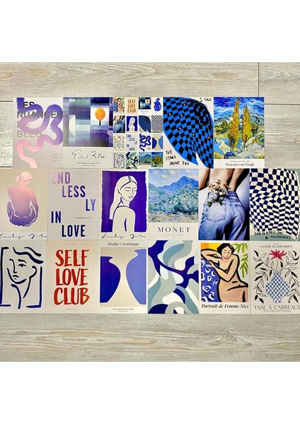 Self Love Clup Tasarım Duvar Kağıdı Poster Set