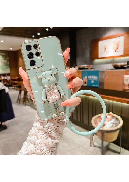 Xiaomi Redmi Note 9 Pro Uyumlu Kılıf Baby Halkalı Gizli Standlı Silikon Tutuculu Katlanabilir Lazer Tpu