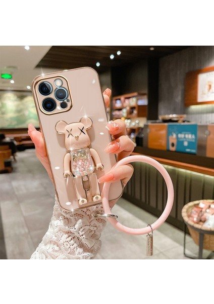 Oppo A54 CPH2239 Uyumlu Kılıf Baby Halkalı Gizli Standlı Silikon Tutuculu Katlanabilir Lazer Tpu