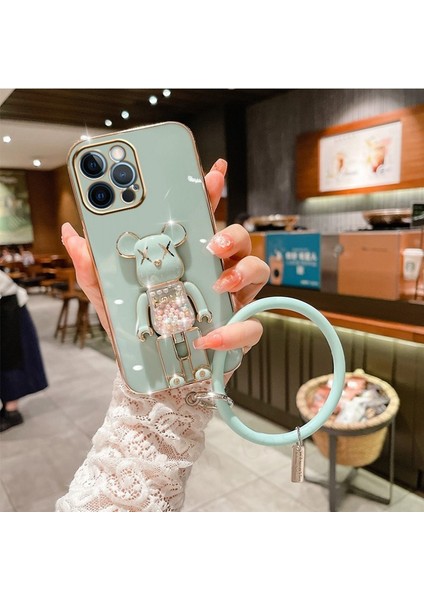 Oppo A54 CPH2239 Uyumlu Kılıf Baby Halkalı Gizli Standlı Silikon Tutuculu Katlanabilir Lazer Tpu