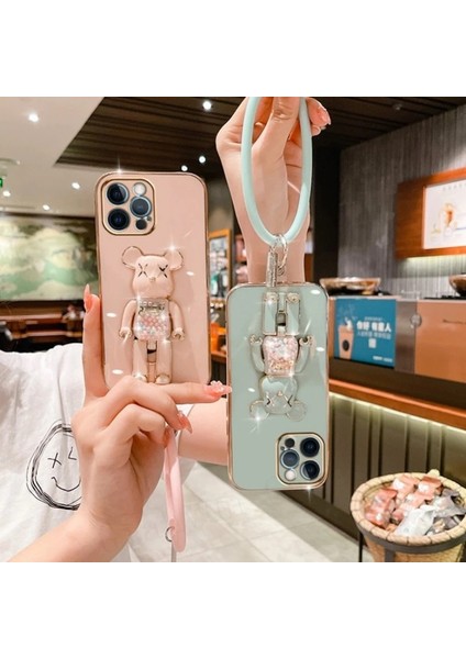 Oppo A54 CPH2239 Uyumlu Kılıf Baby Halkalı Gizli Standlı Silikon Tutuculu Katlanabilir Lazer Tpu modelleri