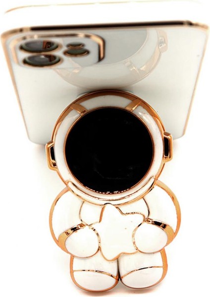 Oppo A54 CPH2239 Uyumlu Kılıf Astronot Gizli Standlı Silikon Tutuculu Katlanabilir Lazer Tpu indirimleri