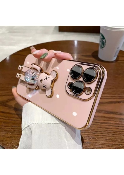 Apple iphone 7 Uyumlu Kılıf Baby Gizli Standlı Silikon Tutuculu Katlanabilir Lazer Tpu