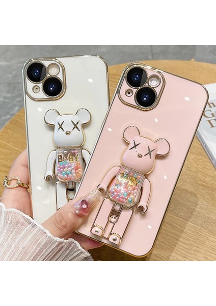Apple iphone 7 Uyumlu Kılıf Baby Gizli Standlı Silikon Tutuculu Katlanabilir Lazer Tpu