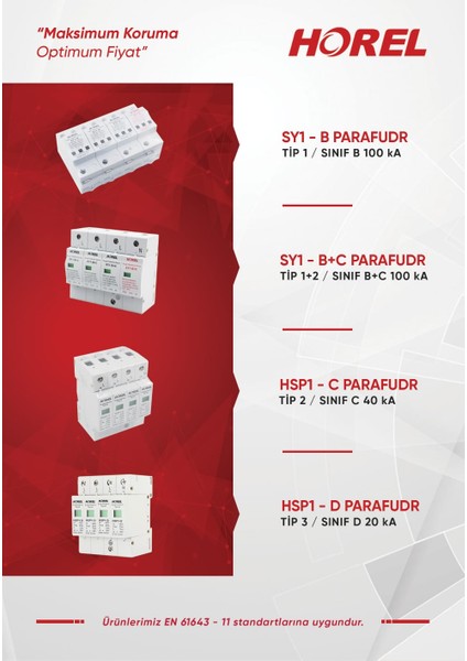 Alçak Gerilim Parafudr Tip 2 / Sınıf C 40 Ka Hsp1-C Marka: Horel