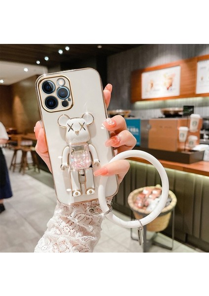 Oppo A54 CPH2239 Uyumlu Kılıf Baby Halkalı Gizli Standlı Silikon Tutuculu Katlanabilir Lazer Tpu