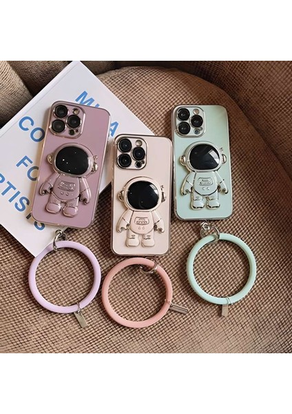 Oppo A54 CPH2239 Uyumlu Kılıf Astronot Halkalı Gizli Standlı Silikon Tutuculu Katlanabilir Lazer Tpu fırsatları