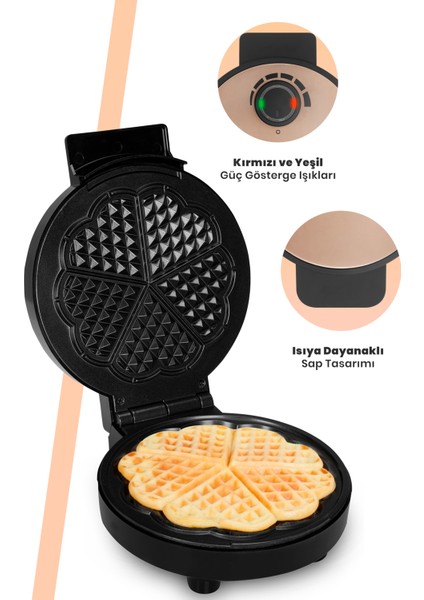 Goldy Rose Gold 1000 Watt Waffle Makinesi