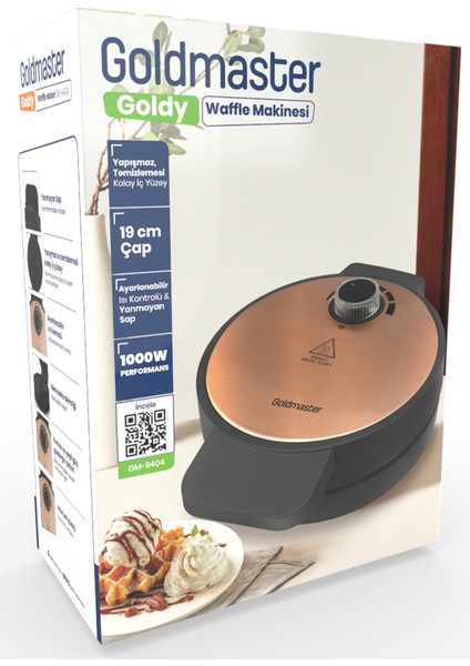 Goldy Rose Gold 1000 Watt Waffle Makinesi